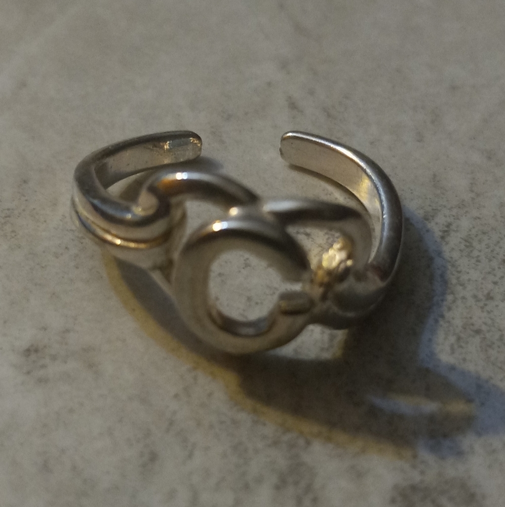 Sterling Silver Initial "C" Toe Ring - image 3